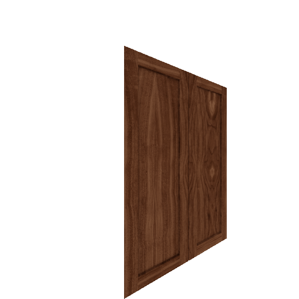 Upper Inset Shaker Cabinet Door (Veneers) (Single Door) - Walnut Veneer / Warm Walnut