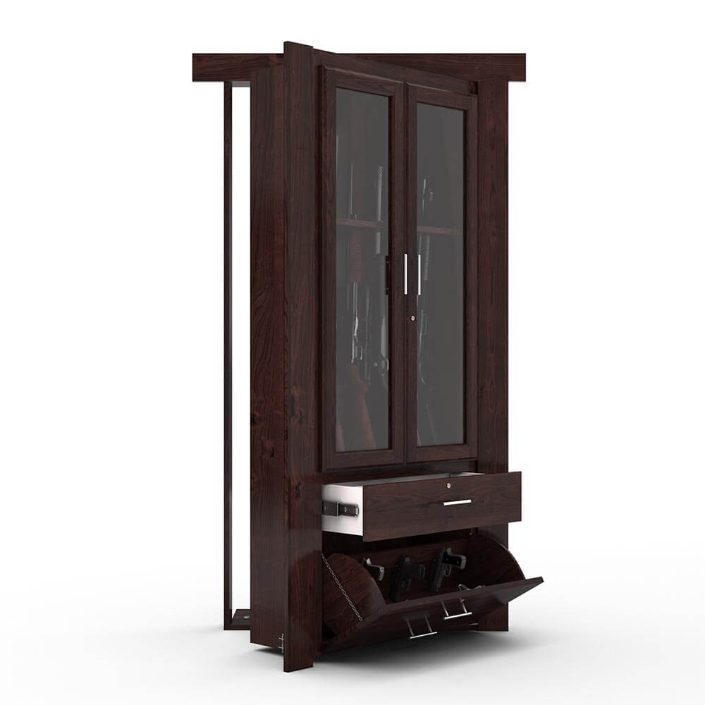 Hidden Flush Mount Knotty Alder Gun Cabinet Door - Murphy Door, Inc.