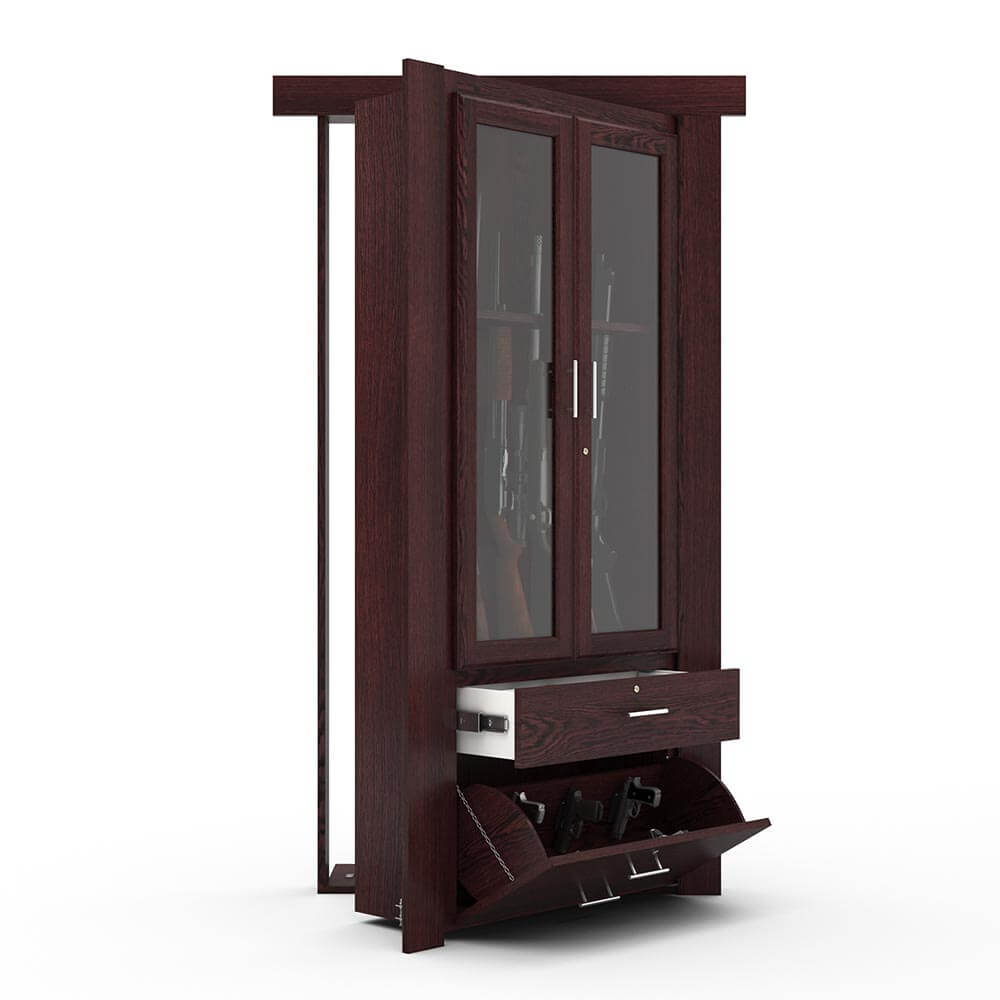 Hidden Flush Mount Oak Gun Cabinet Door - Murphy Door, Inc.