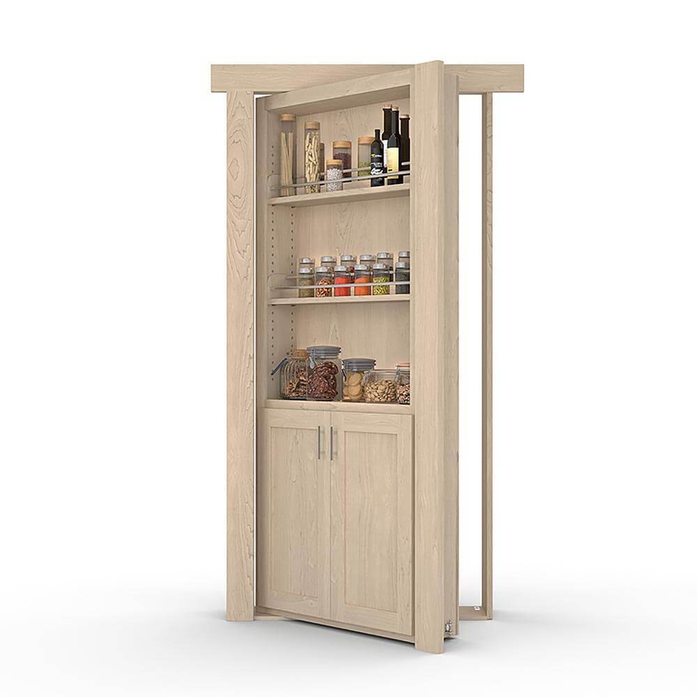 Hidden Flush Mount Maple Spice Rack Door 30