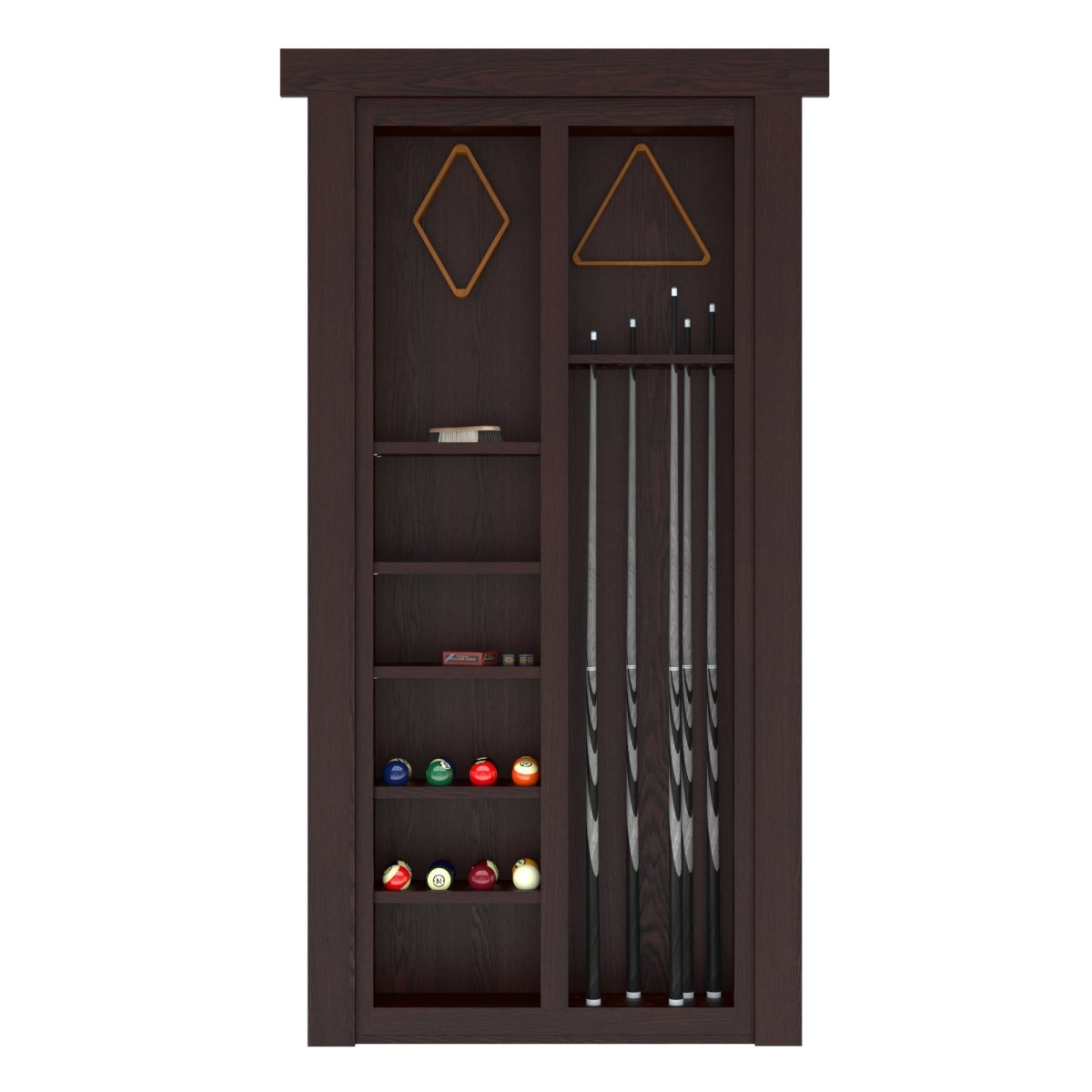 Hidden Flush Mount Oak Pool Cue Door - Murphy Door, Inc.