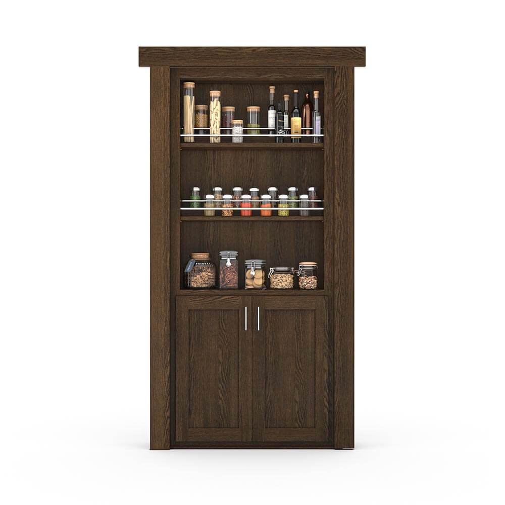 Hidden Flush Mount Oak Spice Rack Door - Murphy Door, Inc.