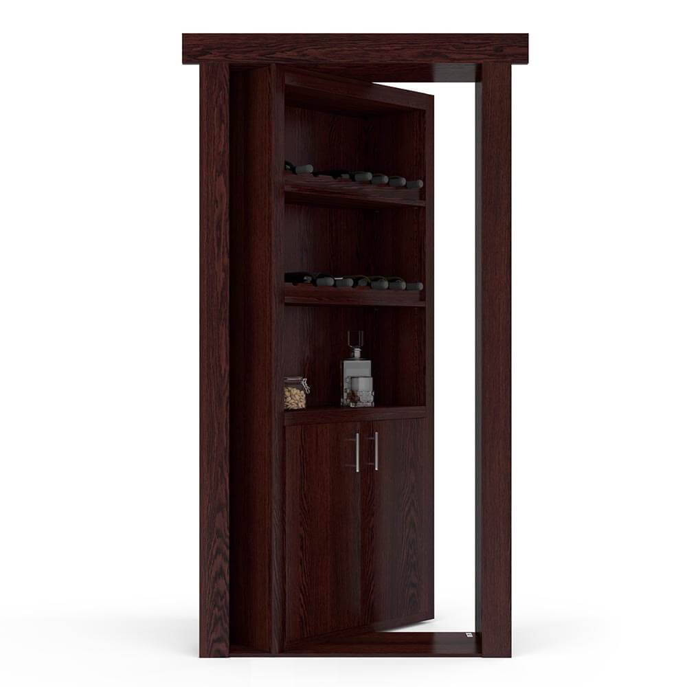Hidden Flush Mount Oak Wine Rack Door - Murphy Door, Inc.