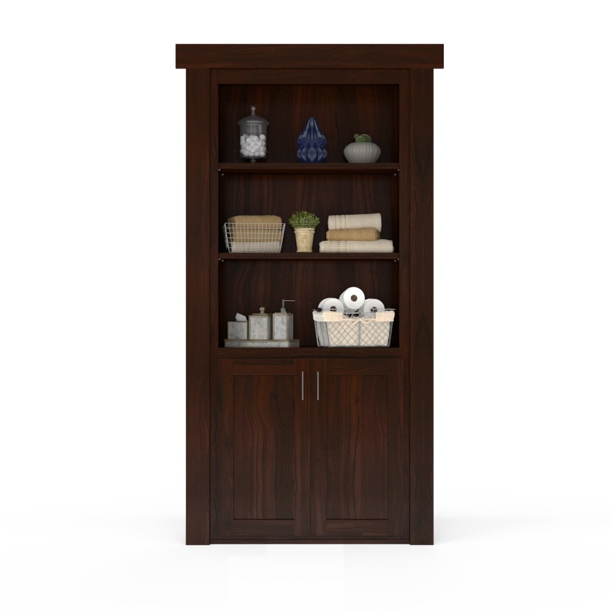 Hidden Flush Mount Walnut Hamper Door - Murphy Door, Inc.