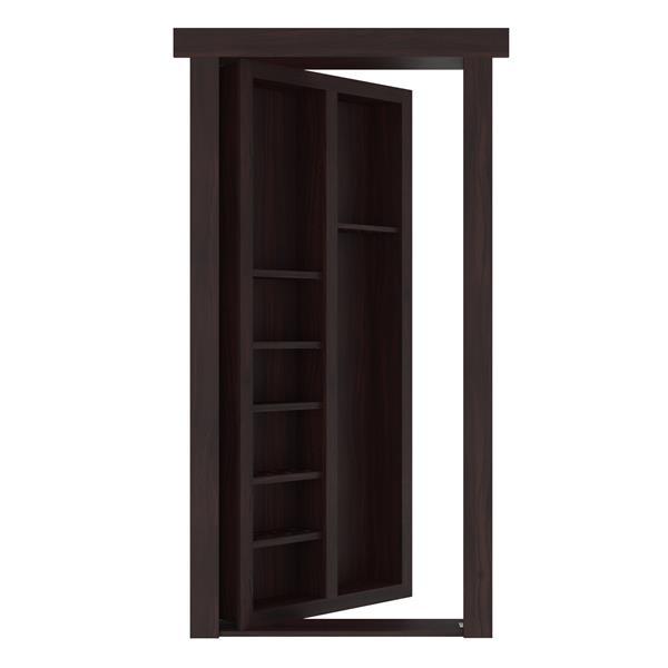 Hidden Flush Mount Walnut Pool Cue Door - Murphy Door, Inc.