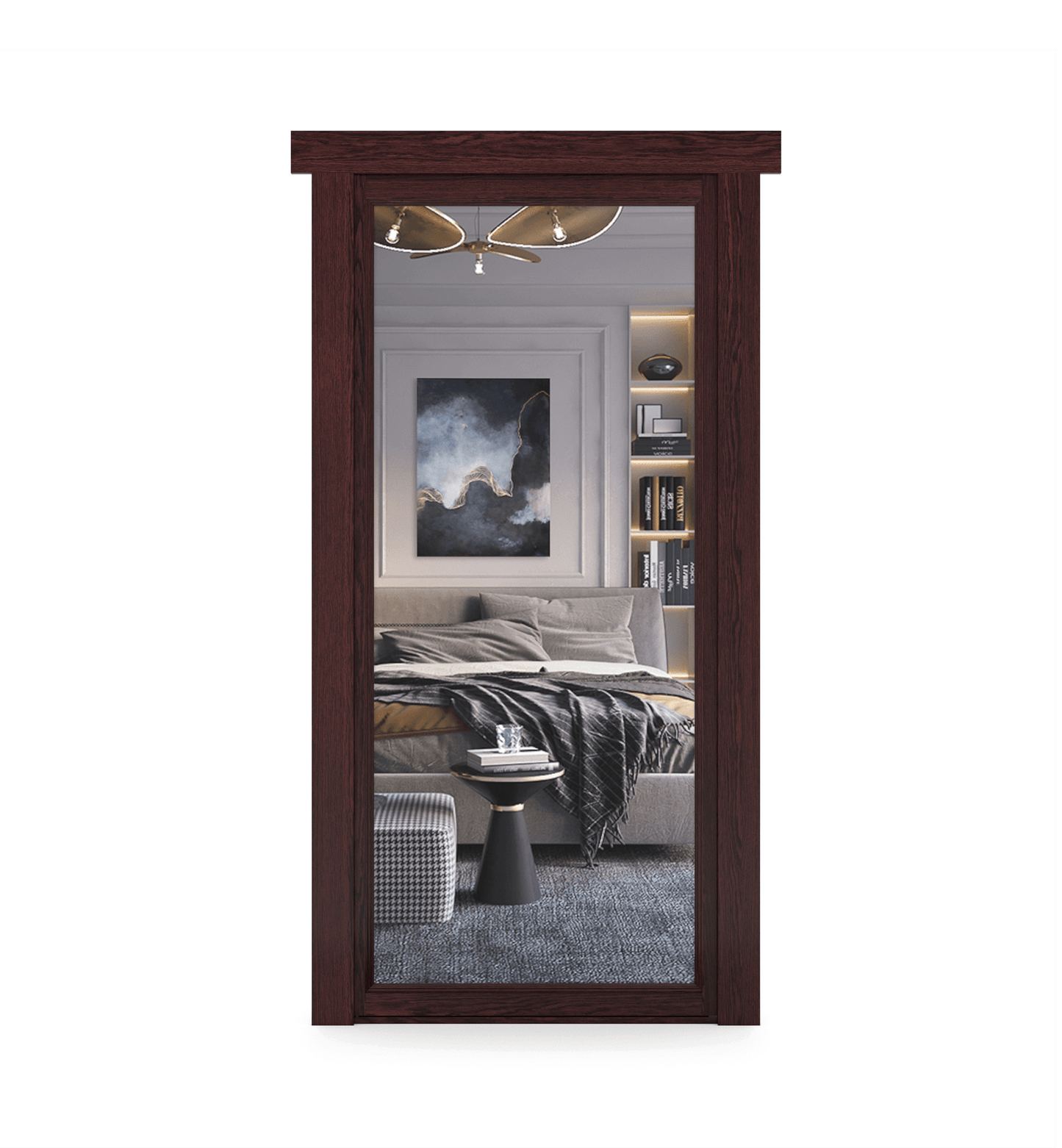 Hidden Oak Mirror Door - Murphy Door
