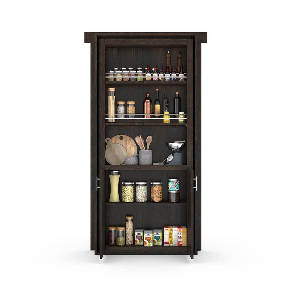 Single Flush Mount Knotty Alder Hidden Pantry Door - Murphy Door, Inc.