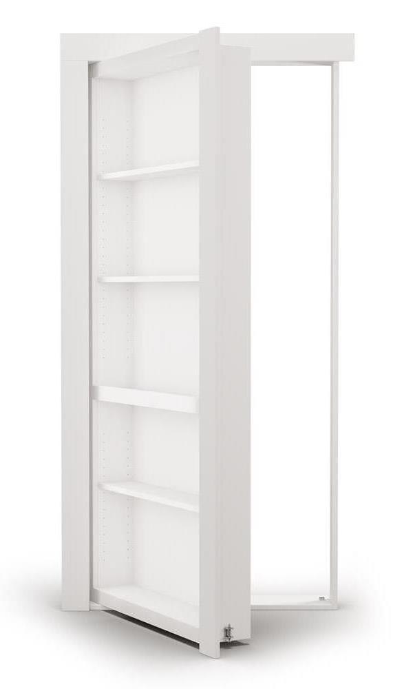 Single Flush Mount Paint Grade Hidden Bookcase Door - Murphy Door, Inc.