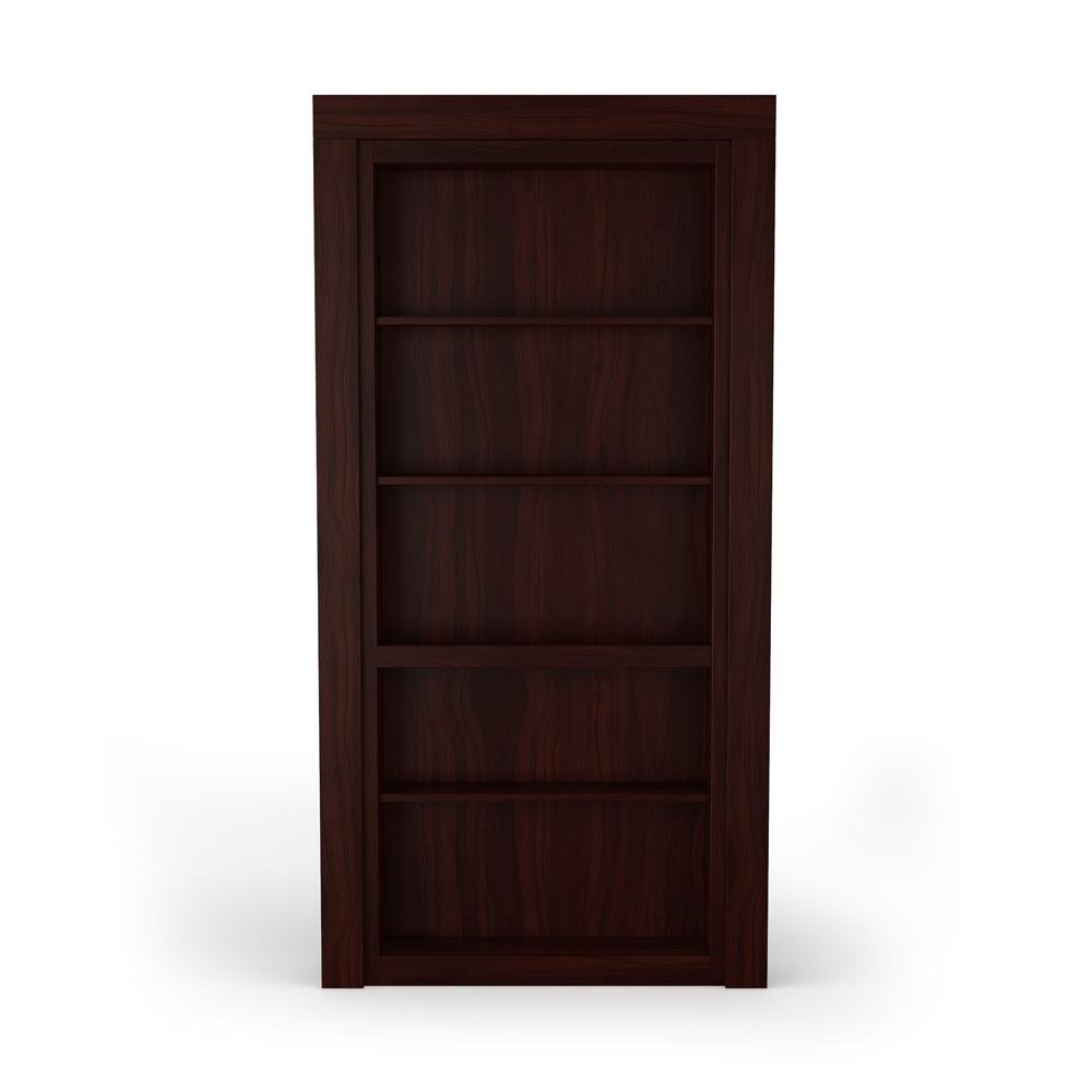 Single Flush Mount Walnut Hidden Bookcase Door - Murphy Door, Inc.