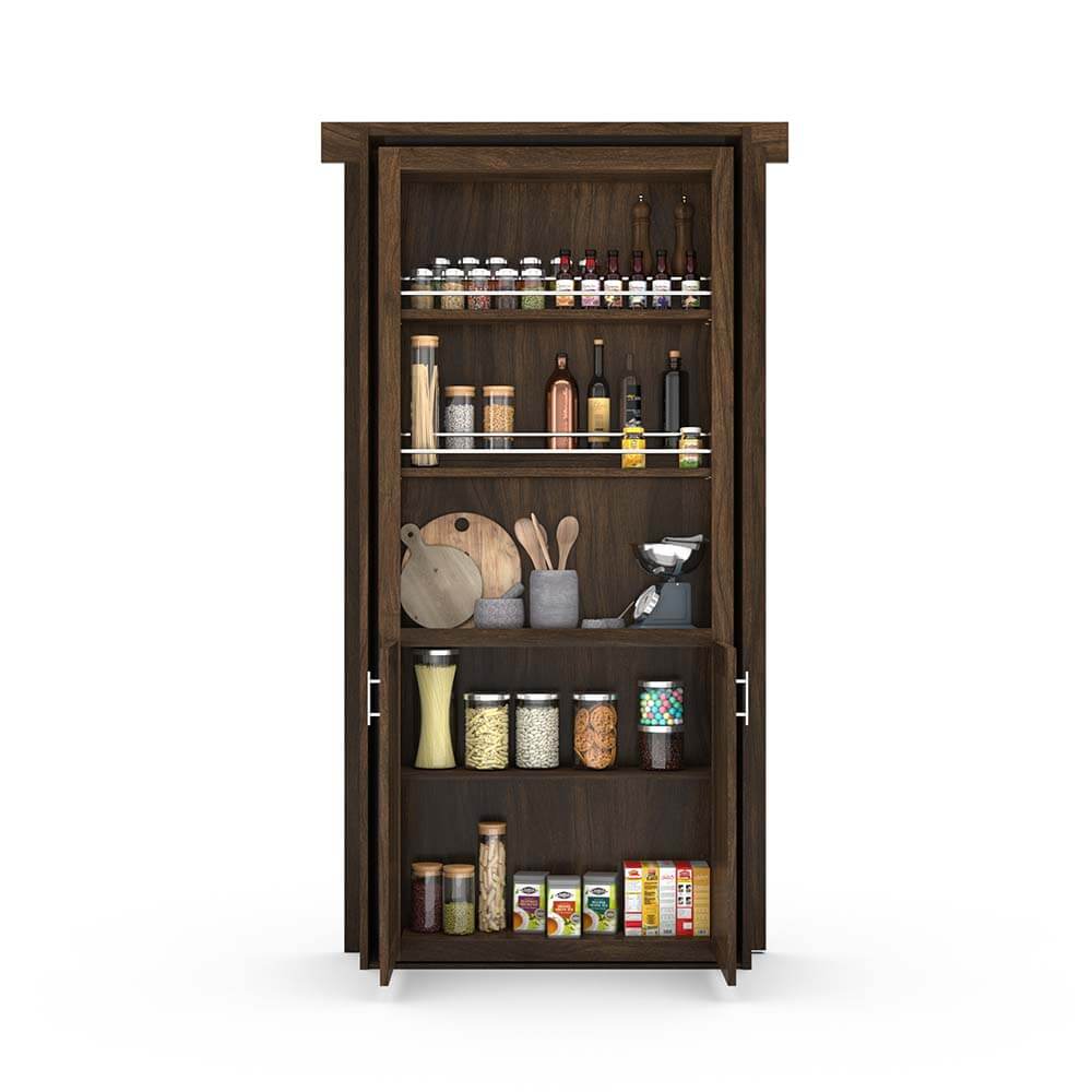Single Flush Mount Walnut Hidden Pantry Door - Murphy Door, Inc.