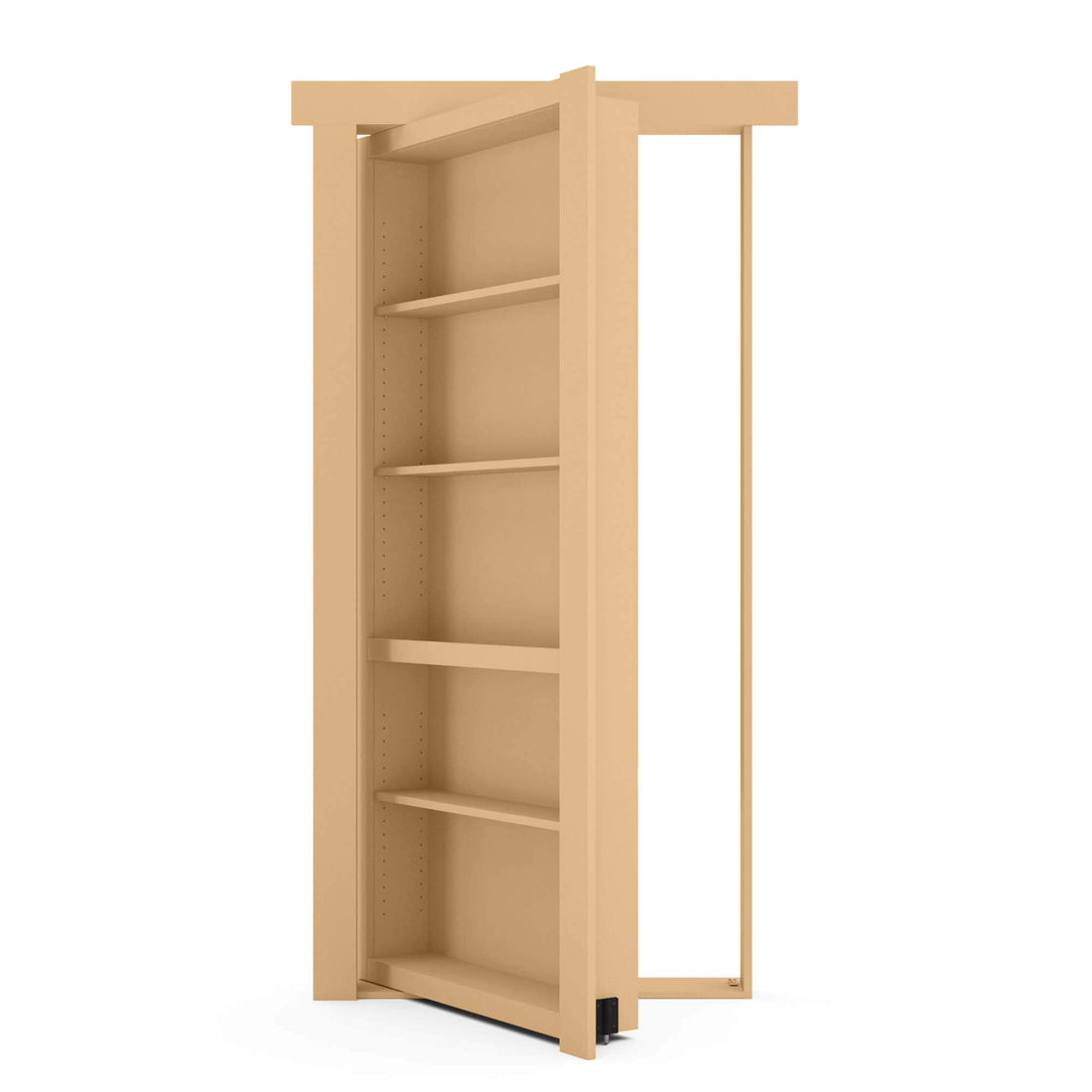 Hidden bookcase door opening to a concealed room