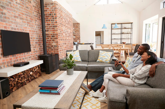 Couple with an organized open-layout home