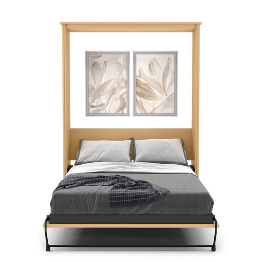 Full Size Murphy Bed - Without Cabinets, Shaker Style, Brushed Nickel Pulls - Murphy Door