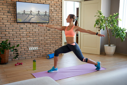 woman exercising in her home gym