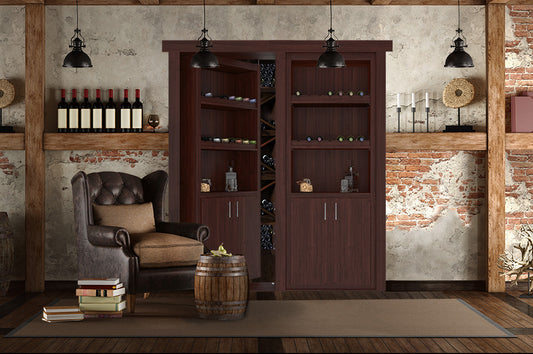 A wine cellar in a modern home with lots of storage