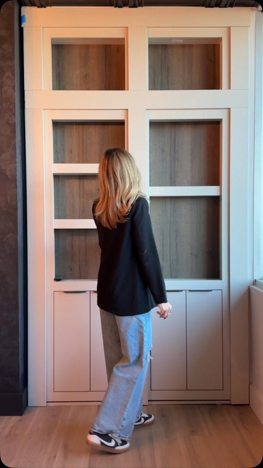 Home upgrade of your dreams with the EcoCrafted French Murphy Door Bookcase 💭🤎