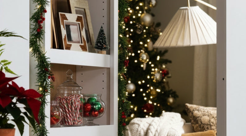 Murphy Door Holiday Sale - Over $300 off painted & stained doors Up to 20% EXTRA off Flushmount Bookcase doors & Bookcase French Doors. Tablet view showing product design and functionality.