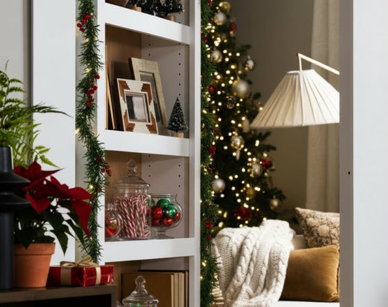 Murphy Door Holiday Sale - Over $300 off painted & stained doors Up to 20% EXTRA off Flushmount Bookcase doors & Bookcase French Doors. Mobile view of product highlighting key features.