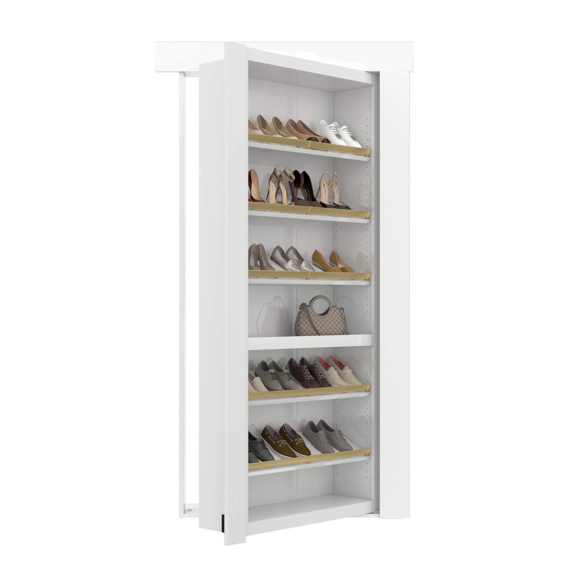 Gilded Shoe Rack Murphy Door Hidden Storage – Murphy Door®