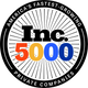 Inc. 5000 award badge: America's Fastest-Growing Private Companies. Black & white with colored 5000, spoke design.