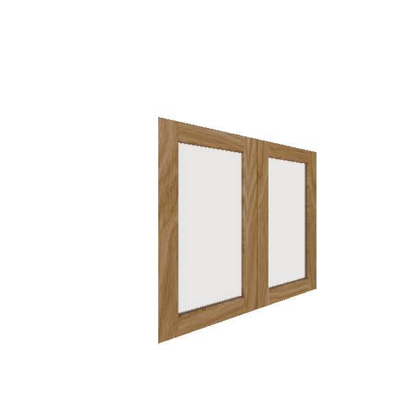 Lower Glass Panel Cabinet Door (White Oak) (Single Door) - White Oak Veneer / Unfinished