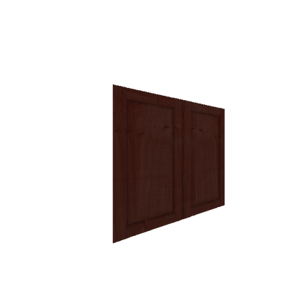 Lower Raised Panel Cabinet Door - Left (Veneers) (French Door) - Knotty Alder Veneer / Cherry Stain