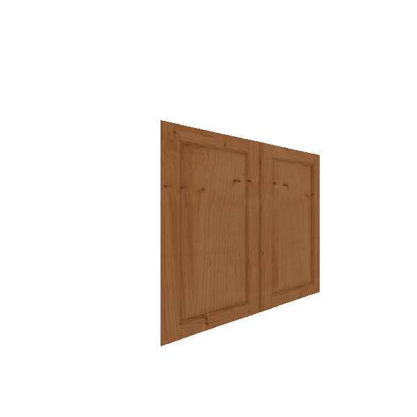Lower Raised Panel Cabinet Door - Left (Veneers) (French Door) - Knotty Alder Veneer / Clear Stain