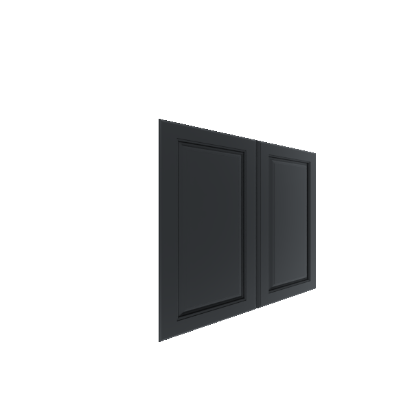 Lower Raised Panel Cabinet Door - Left (Paint Grade) (French Door) - Paint Grade / Black