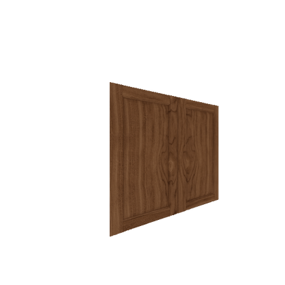Lower Raised Panel Cabinet Door - Left (Veneers) (French Door) - Walnut Veneer / Clear Stain