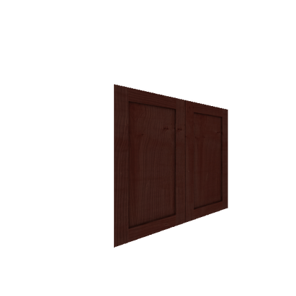 Lower Shaker Cabinet Door - Left (Veneers) (French Door) - Knotty Alder Veneer / Cherry Stain