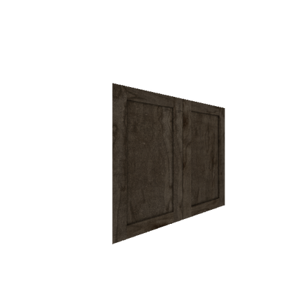 Lower Shaker Cabinet Door - Left (Veneers) (French Door) - Maple Veneer / Burnt Coal Stain
