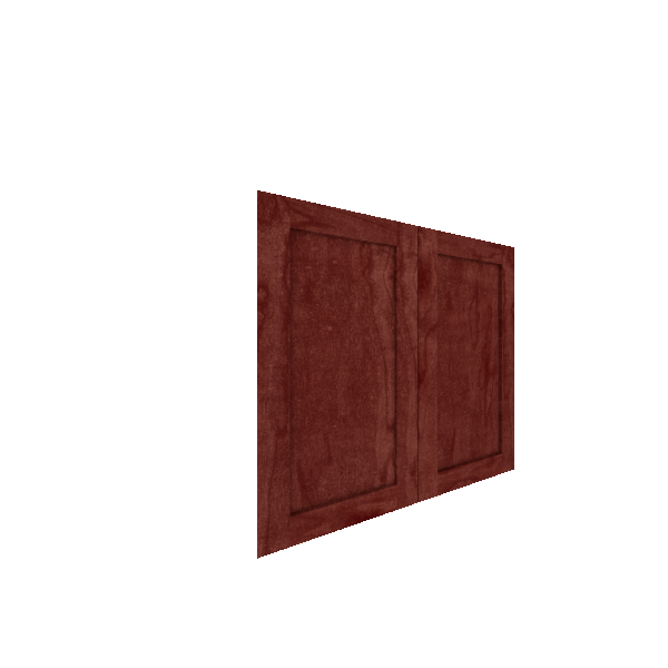 Lower Shaker Cabinet Door - Left (Veneers) (French Door) - Maple Veneer / Cherry Stain