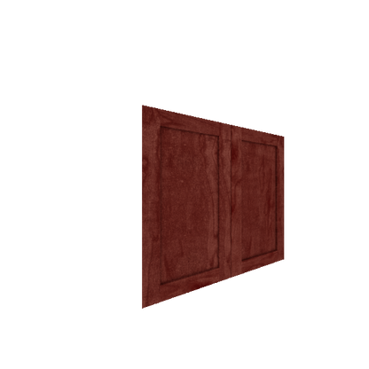 Lower Shaker Cabinet Door - Left (Veneers) (French Door) - Maple Veneer / Cherry Stain