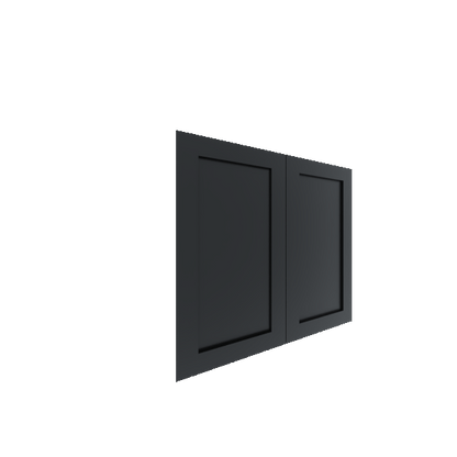 Lower Shaker Cabinet Door - Left (Paint Grade) (French Door) - Paint Grade / Black