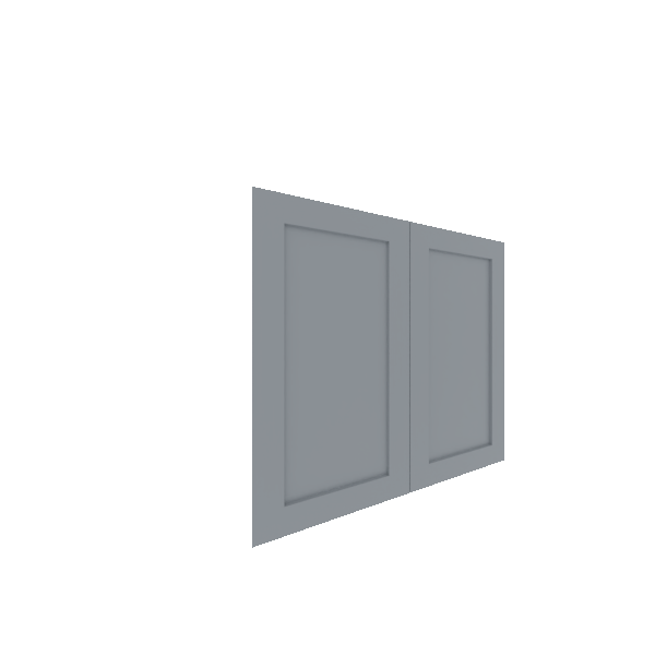 Lower Shaker Cabinet Door - Left (Paint Grade) (French Door) - Paint Grade / Unfinished