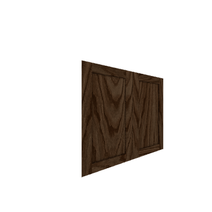 Lower Shaker Cabinet Door - Left (Veneers) (French Door) - Red Oak Veneer / Burnt Coal Stain