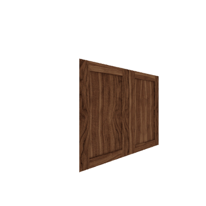 Lower Shaker Cabinet Door - Left (Veneers) (French Door) - Walnut Veneer / Unfinished