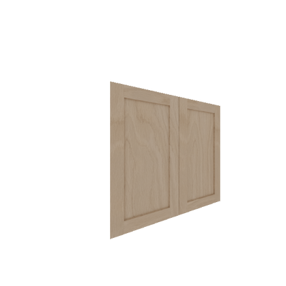 Lower Shaker Cabinet Door (White Oak) (Single Door) - White Oak Veneer / Natural Stain