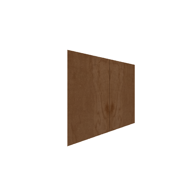 Lower Slab Cabinet Door - Left (Veneers) (French Door) - Maple Veneer / Medium Stain
