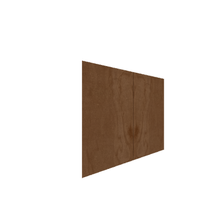 Lower Slab Cabinet Door - Left (Veneers) (French Door) - Maple Veneer / Medium Stain