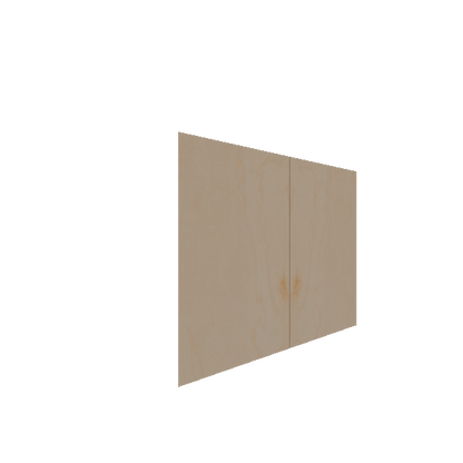 Lower Slab Cabinet Door - Left (Veneers) (French Door) - Maple Veneer / Unfinished