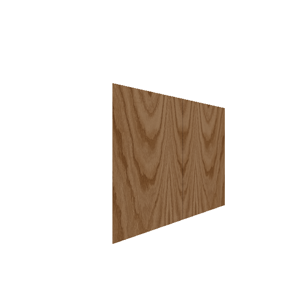 Lower Slab Cabinet Door - Left (Veneers) (French Door) - Red Oak Veneer / Medium Stain