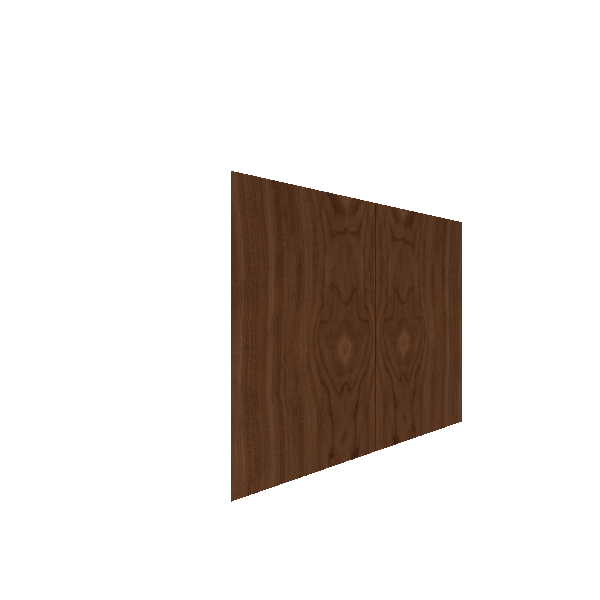 Lower Slab Cabinet Door - Left (Veneers) (French Door) - Walnut Veneer / Medium Stain