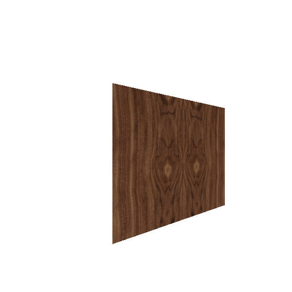 Lower Slab Cabinet Door - Left (Veneers) (French Door) - Walnut Veneer / Unfinished