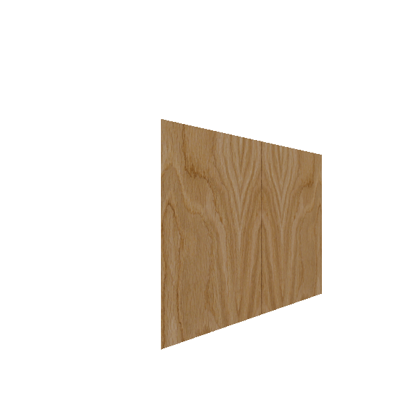 Lower Slab Cabinet Door - Left (White Oak) (French Door) - White Oak Veneer / Unfinished