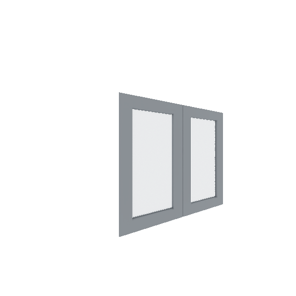 Lower Inset Glass Panel Cabinet Door - Right (Paint Grade) (French Door) - Paint Grade / Unfinished