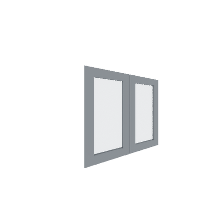 Lower Inset Glass Panel Cabinet Door - Left (Paint Grade) (French Door) - Paint Grade / Unfinished