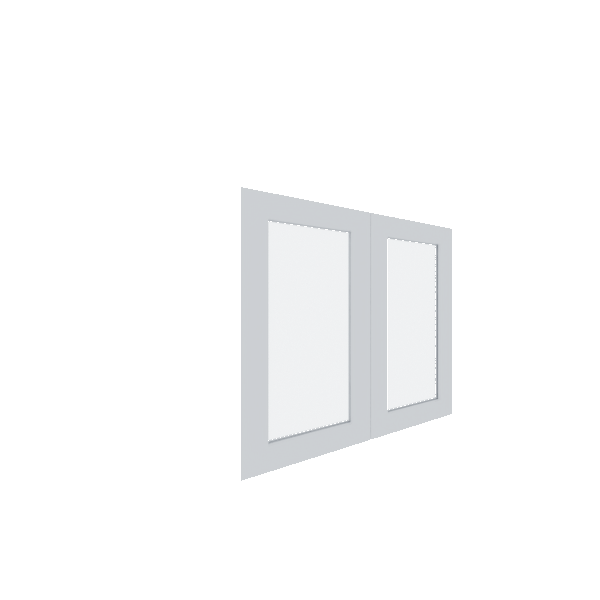 Lower Inset Glass Panel Cabinet Door - Left (Paint Grade) (French Door) - Paint Grade / White