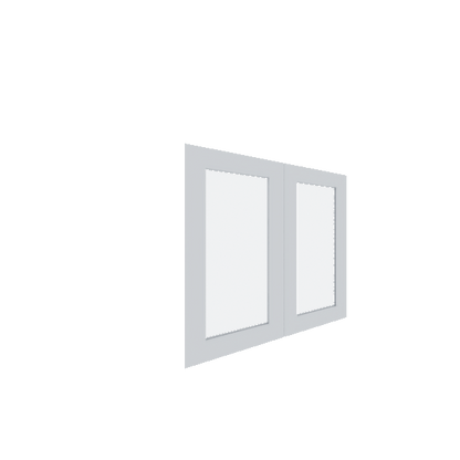 Lower Inset Glass Panel Cabinet Door - Left (Paint Grade) (French Door) - Paint Grade / White