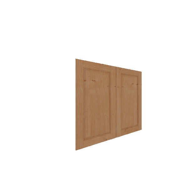 Lower Inset Raised Panel Cabinet Door - Right (French Door) (Veneers) - Knotty Alder Veneer / Unfinished